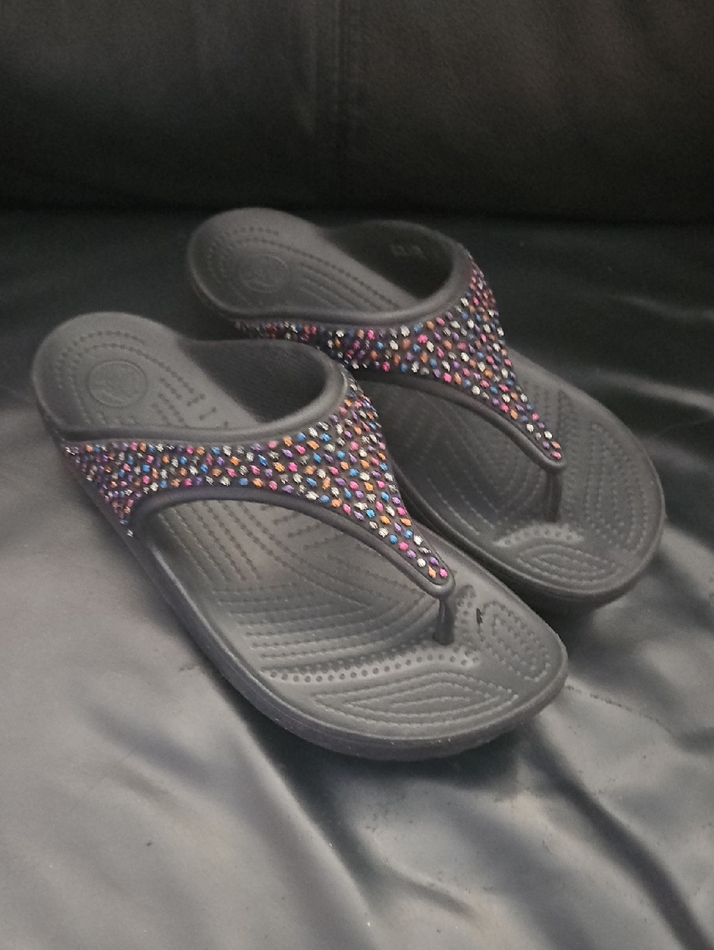 Crocs Women's Sloane Embellished Flip Flop Sz 9 US